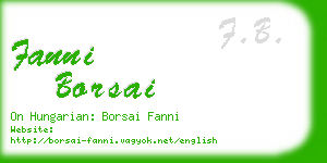 fanni borsai business card